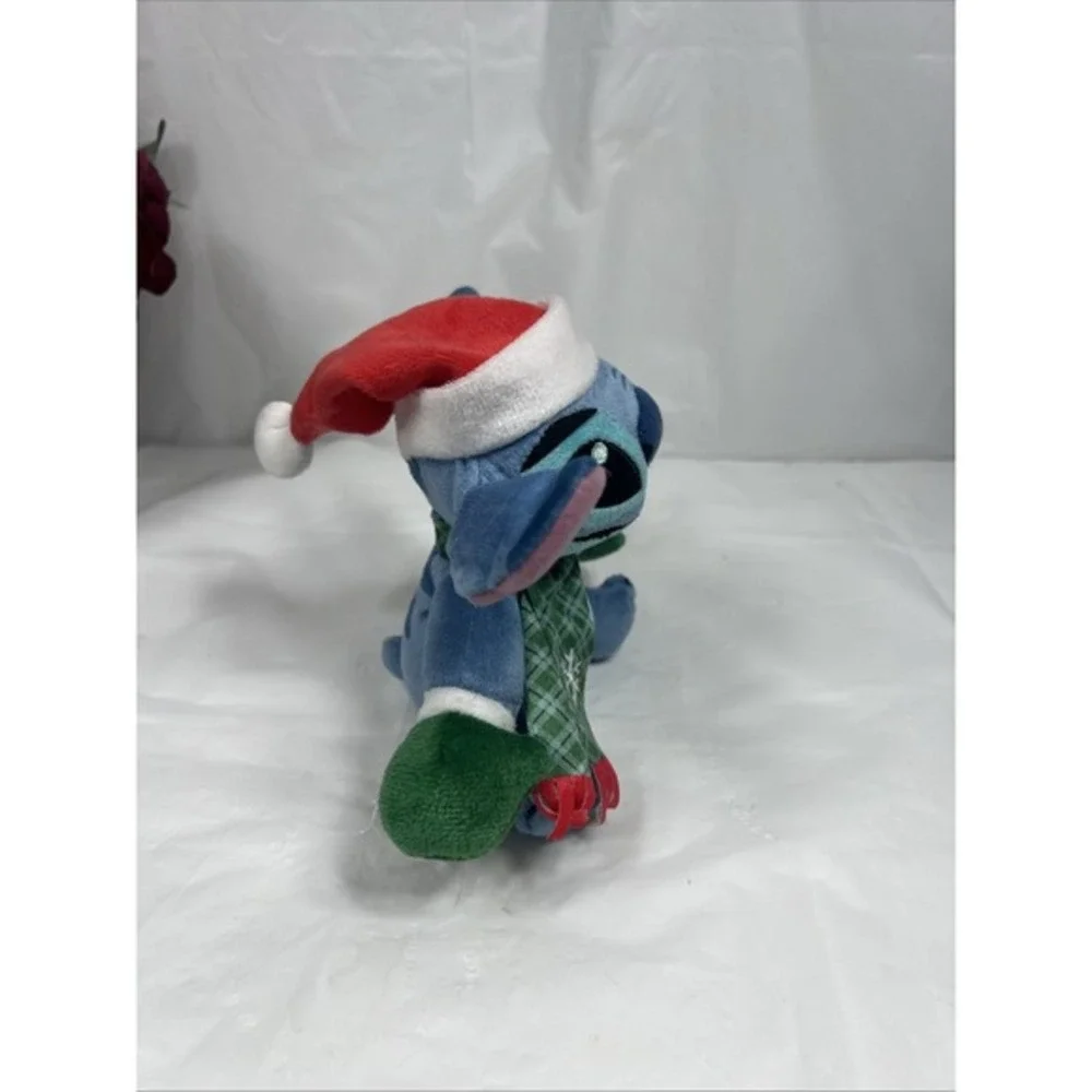 Disney Christmas Stitch Plush with Santa‎ Hat Scarf 6